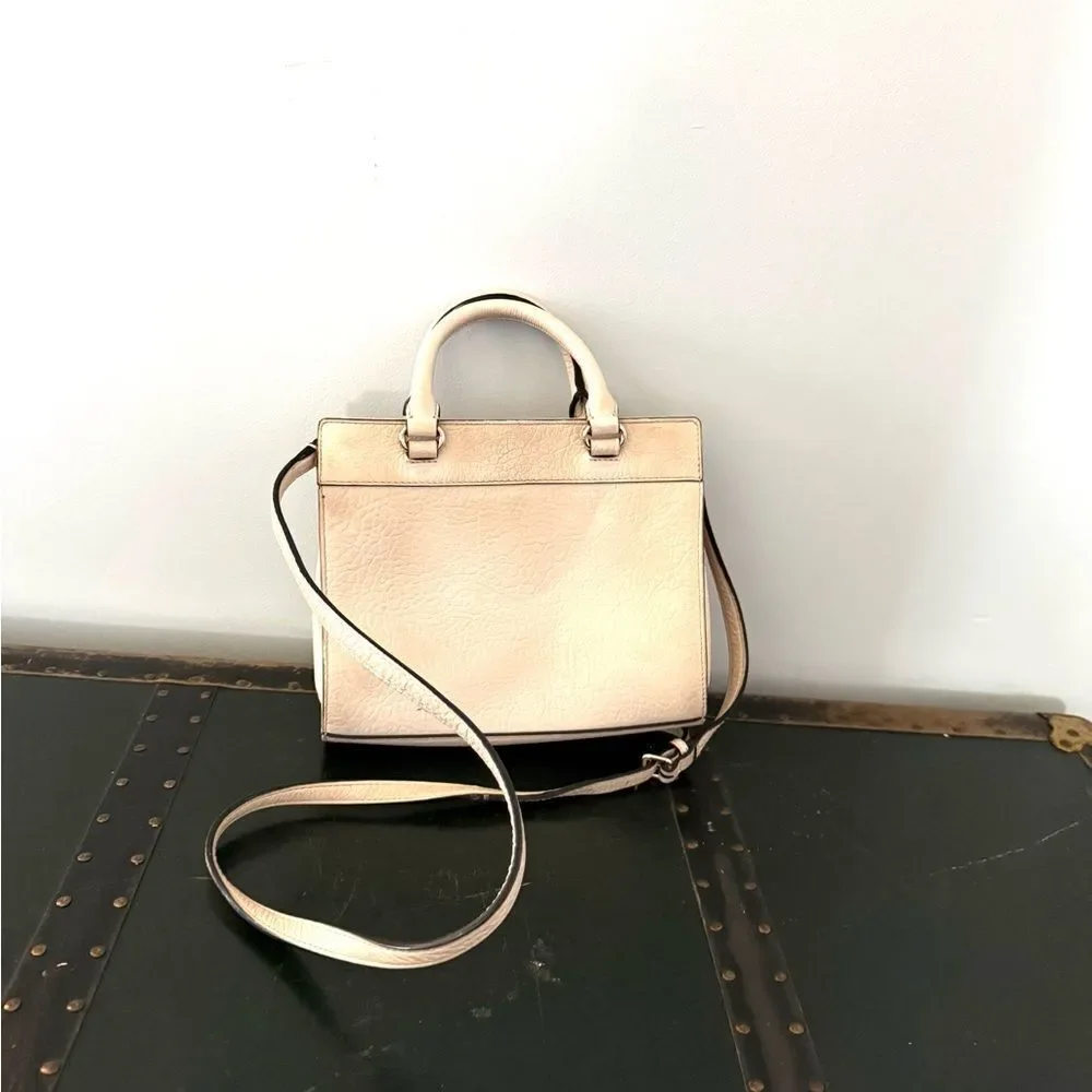 Kate Spade Perri Lane Mini Romy Satchel In Blush Beige Leather